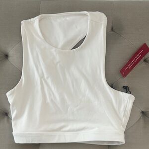 Carbon38 White Performance Crop Tank